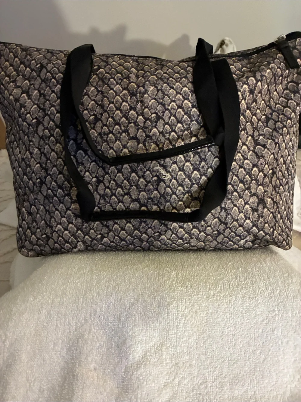 COACH Nylon Snake-Print Tote & Cosmetic Case excellent, versatile